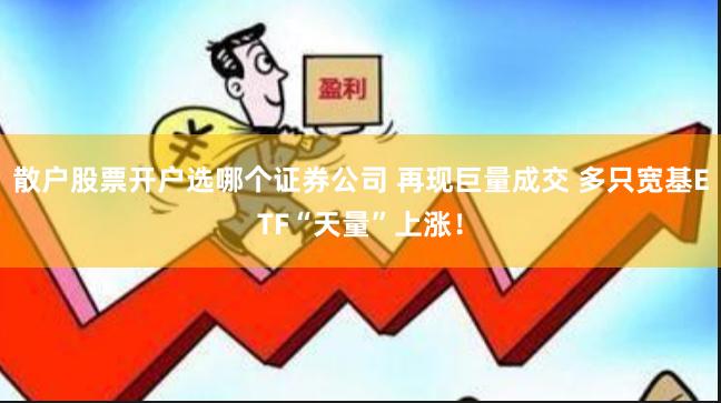 散户股票开户选哪个证券公司 再现巨量成交 多只宽基ETF“天量”上涨！