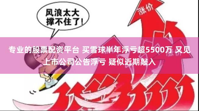 专业的股票配资平台 买雪球半年浮亏超5500万 又见上市公司公告浮亏 疑似近期敲入