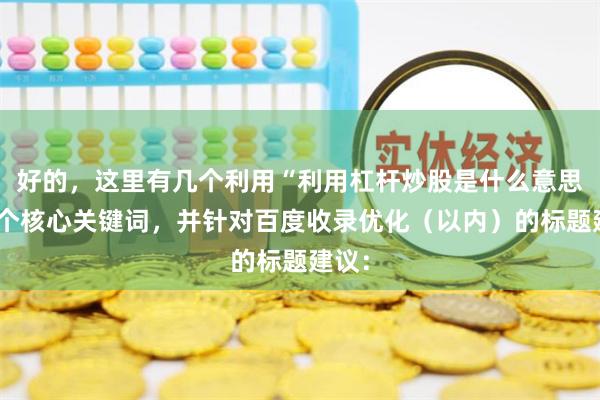 好的，这里有几个利用“利用杠杆炒股是什么意思”这个核心关键词，并针对百度收录优化（以内）的标题建议：